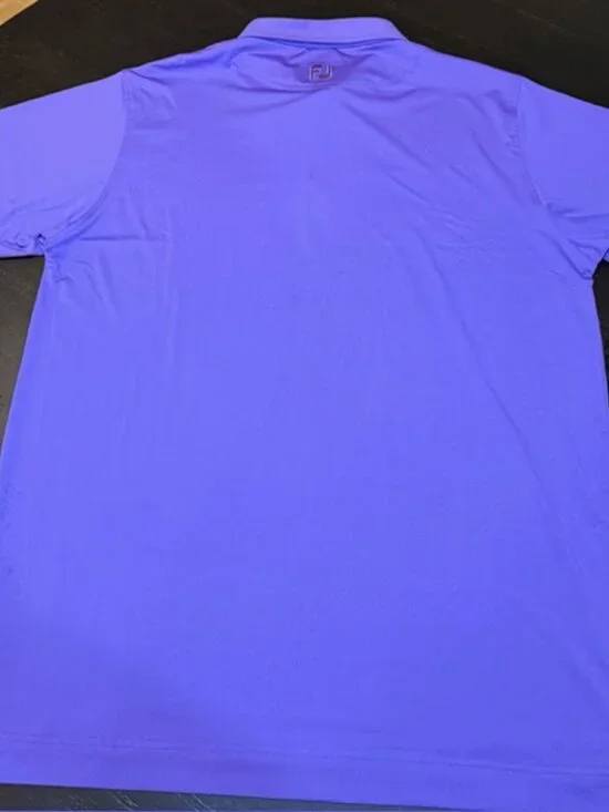 FootJoy FJ ⛳ Polo Shirt Mens Large Purple Golf Performance Stretch Short Sleeve - Picture 9 of 12